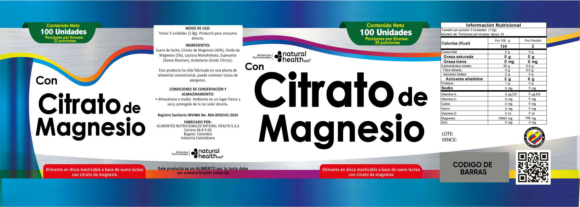 Miniatura 2 de Citrato De Magnesio 100 X Unidades